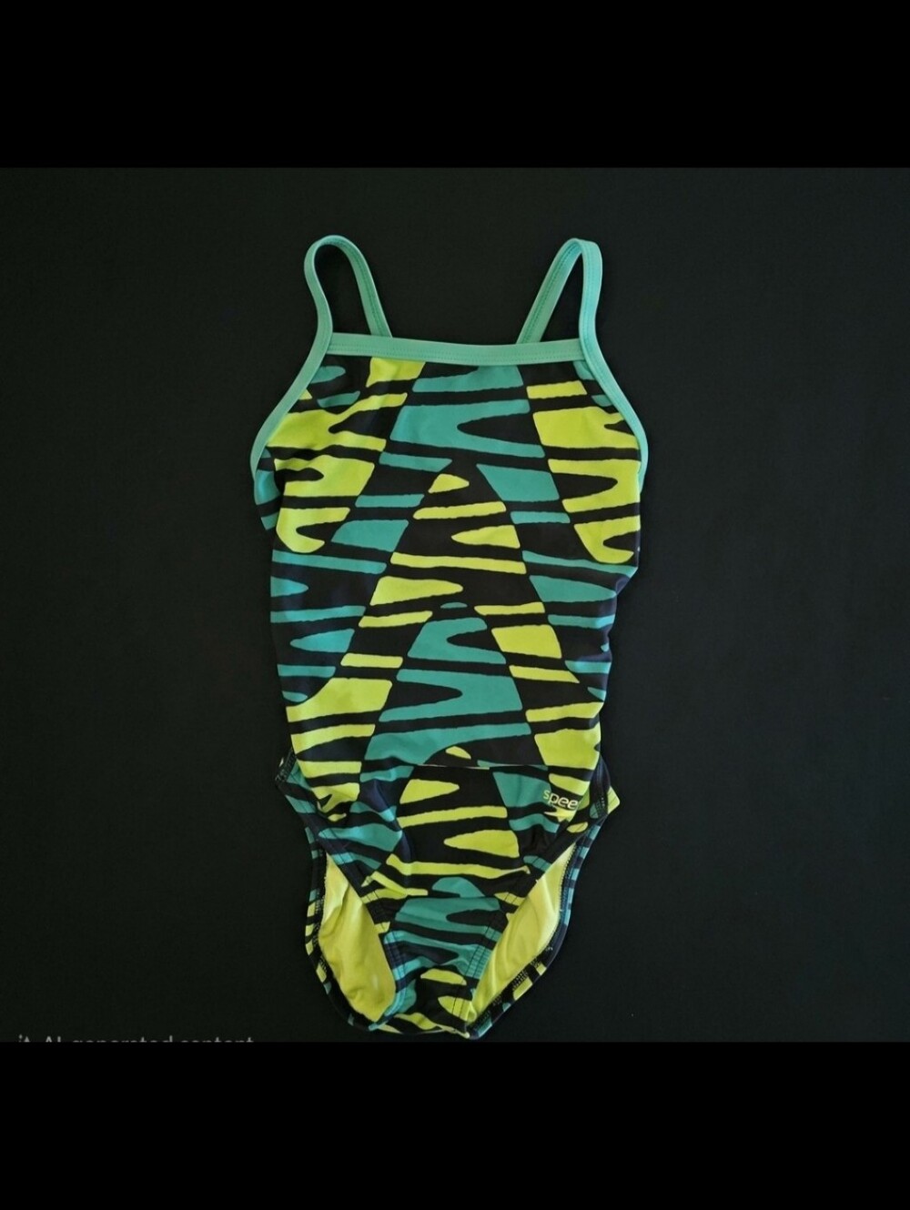 Speedo Girls Disco Boom Flyback One Piece Swimsuit ProLT Team Green Sz 28/M(10)